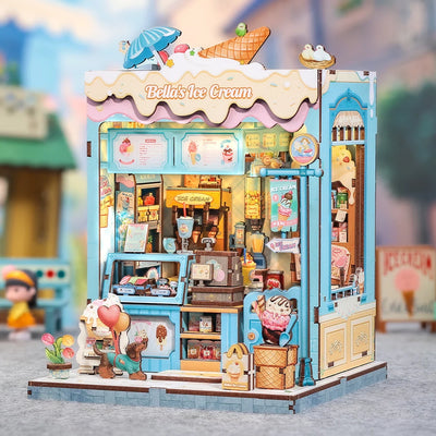 Bella's Ice Cream come decorazione in miniatura tra i libri