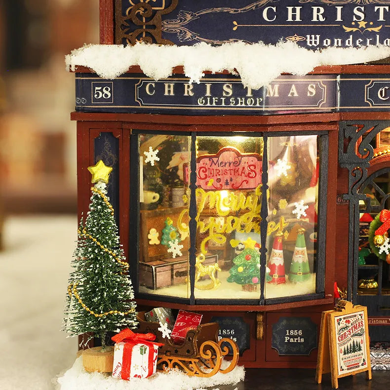 Nahaufnahme des Miniatur Haus - Christmas Wonderland mit reichhaltigen Details