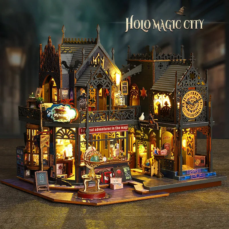 Miniatur Haus - Holo Magic City Gesamtansicht mit detaillierter Szenerie