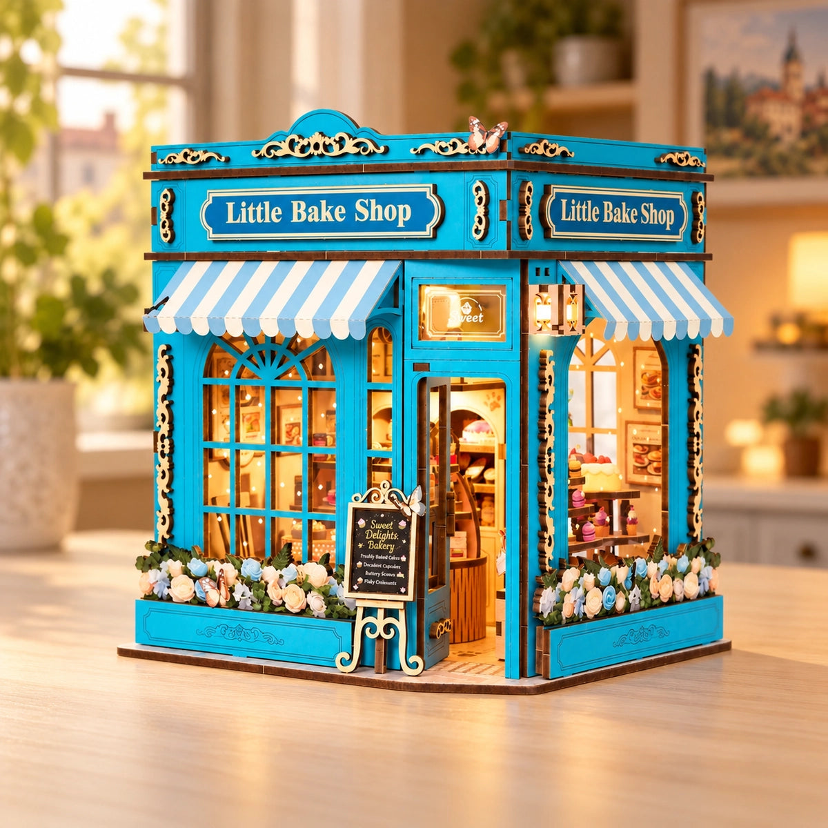 Litte Bake Shop schräg von vorn mit seitlichem Schaufenster
