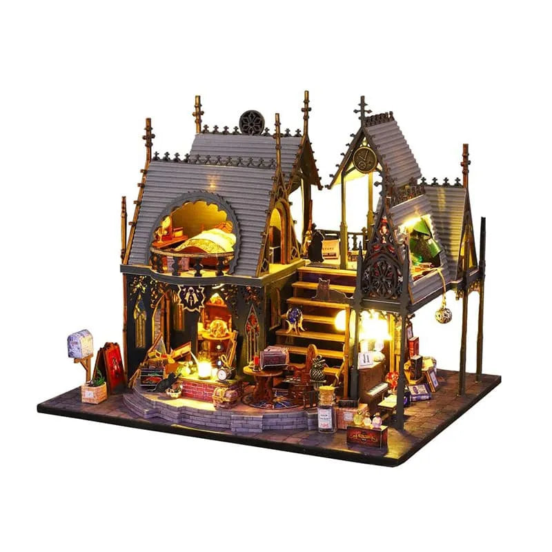 Miniatur Haus - Luna Magic House Gesamtansicht mit präzise geschnittenen Holzteilen und hochwertiger Verarbeitung