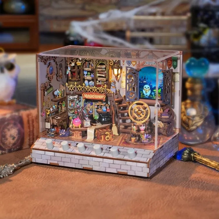 Miniatur Haus - Magic Shop mit Staubschutz und langlebigem Design