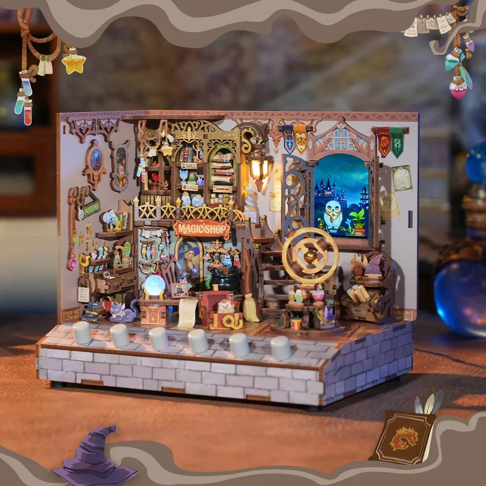 Miniatur Haus - Magic Shop Gesamtansicht mit detaillierter Szenerie