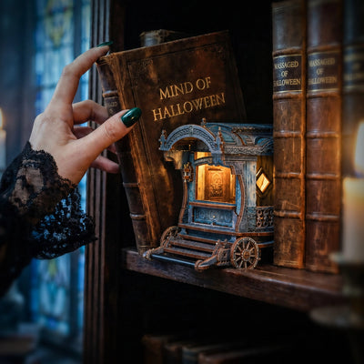 Onyx Dragon Carriage als Fantasy-Modell zwischen dunklen Büchern