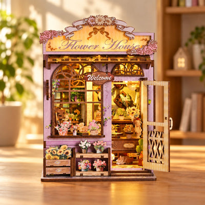 Quiet Corner Flower House – Heller Blick auf Schaufenster und Eingang