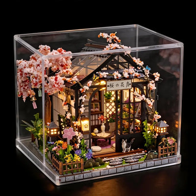 Miniatur Haus -Spring Sakura Greenhouse