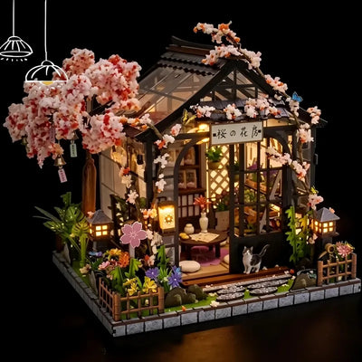 Miniatur Haus -Spring Sakura Greenhouse