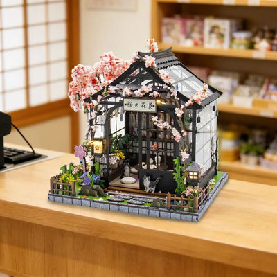 Miniatur Haus -Spring Sakura Greenhouse