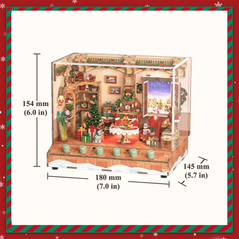 Miniatur Haus - The Christmas Cottage mit detaillierten Abmessungen