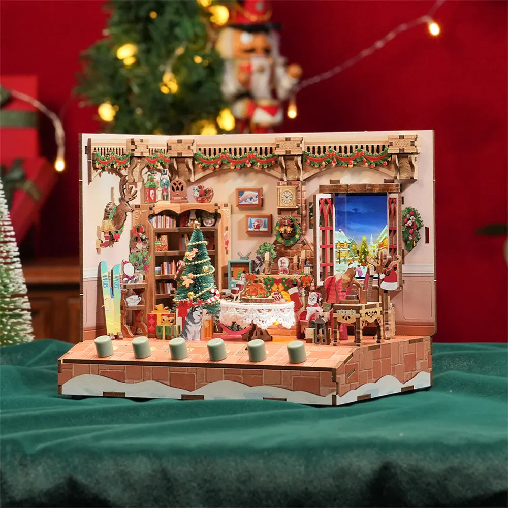 Miniatur Haus - The Christmas Cottage Gesamtansicht mit detaillierter Szenerie