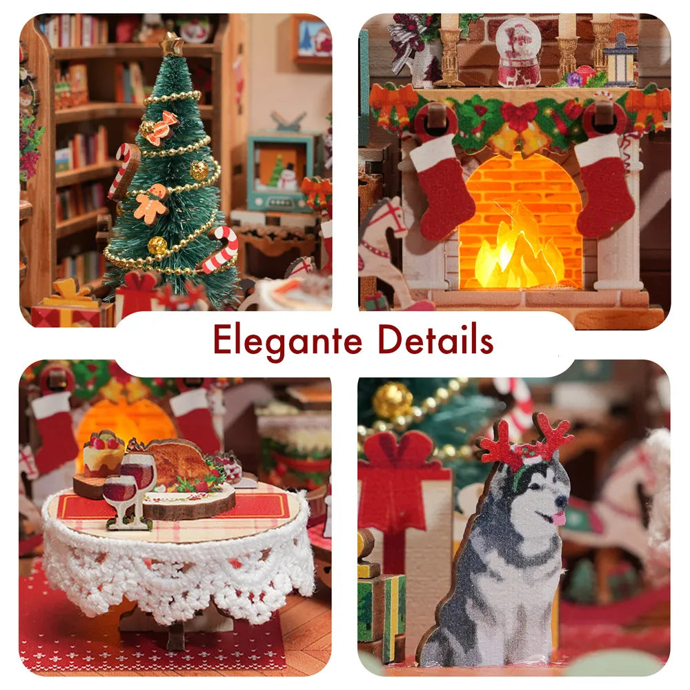 Detailansicht eines dekorativen Elements im Miniatur Haus - The Christmas Cottage mit feinen Details