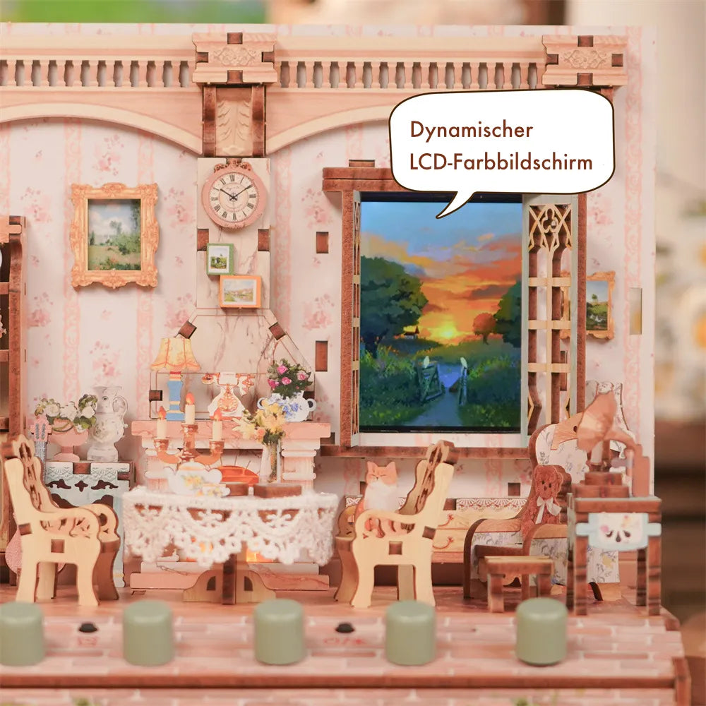 Miniatur Haus - The Pastoral Home mit dynamischem LCD-Farbbildschirm