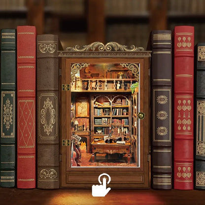 Miniatur Haus - Time Book House mit Touch-Switch-Lichtfunktion