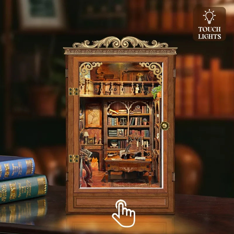 Miniatur Haus - Time Book House mit Touch-Switch-Lichtfunktion