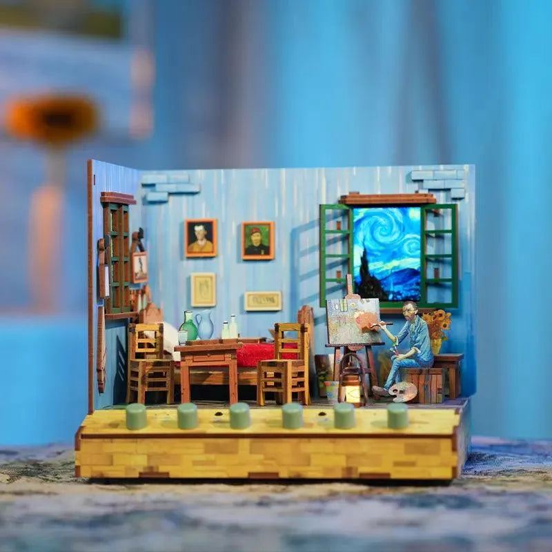 Miniatur Haus - Vincent's Bedroom Vorderansicht mit detaillierter Architektur