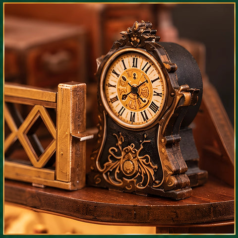 Dekorative Uhr mit römischen Ziffern auf der Galerie