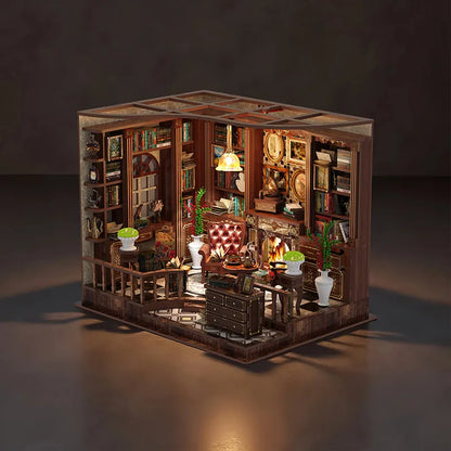Seitliche Ansicht des Miniatur Haus - Left Bank Study mit gut sichtbaren Elementen