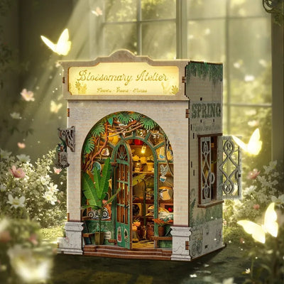 Seitliche Ansicht des Miniature Haus - Blossomary Atelier mit gut sichtbaren Elementen
