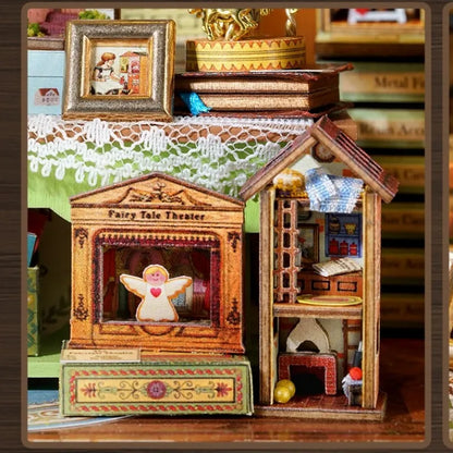 Nahaufnahme des Miniature Haus - Dollhouse Shop mit reichhaltigen Details