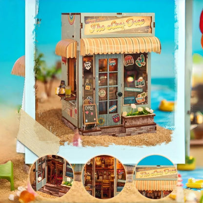Nahaufnahme des Miniature Haus - The Last Drop mit reichhaltigen Details