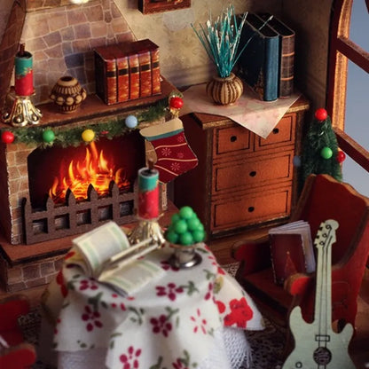 Nahaufnahme des Miniature Haus - Warm Christmas Lodge mit reichhaltigen Details