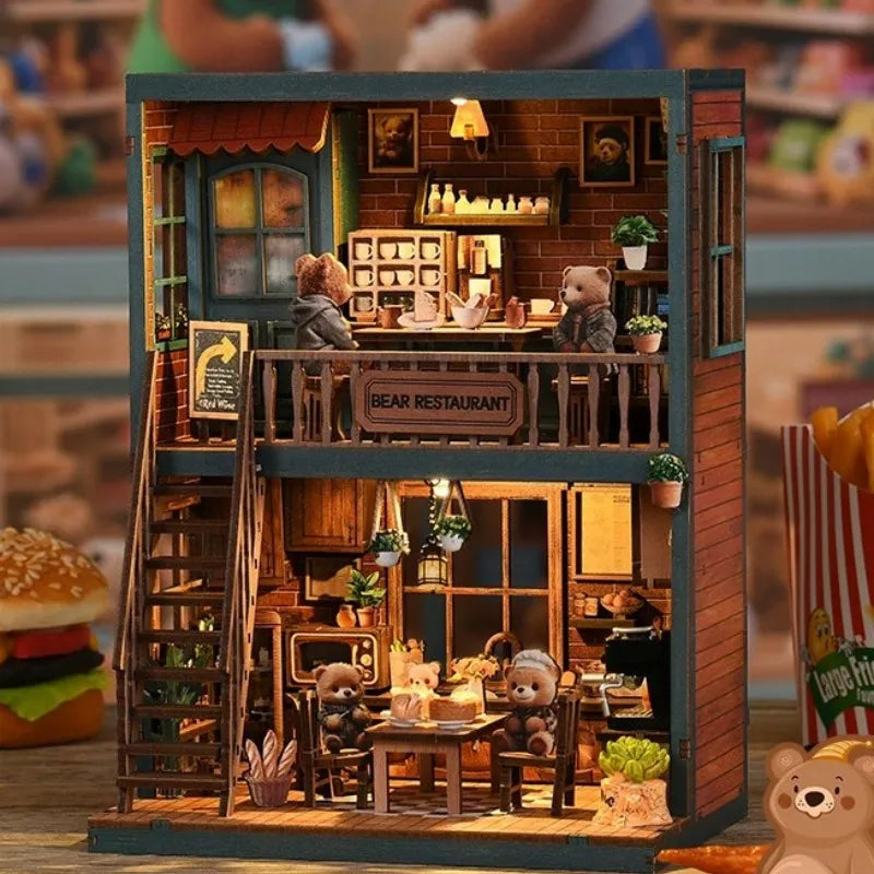 Miniature House - Bear Restaurant Gesamtansicht mit detaillierter Szenerie