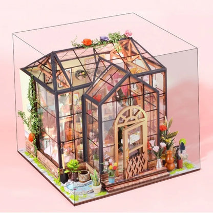 Miniature House - Jenny Greenhouse mit Staubschutz und langlebigem Design