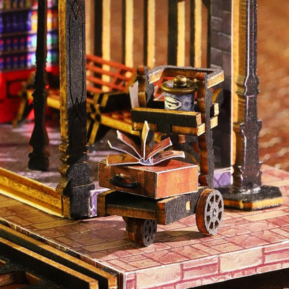 Nahaufnahme des Miniature House - Rail Track Secluded City mit reichhaltigen Details