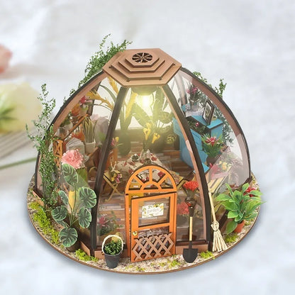 Miniature House - Starry Sky Flower House Gesamtansicht mit detaillierter Szenerie