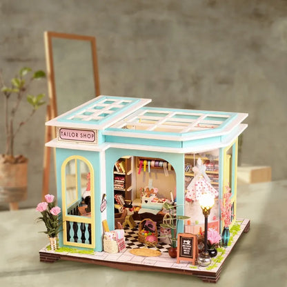 Miniature House - Tailor Shop Gesamtansicht mit detaillierter Szenerie