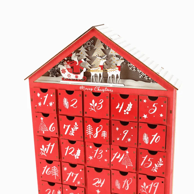 Nahaufnahme des Red Adventskalender 2025 mit reichhaltigen Details
