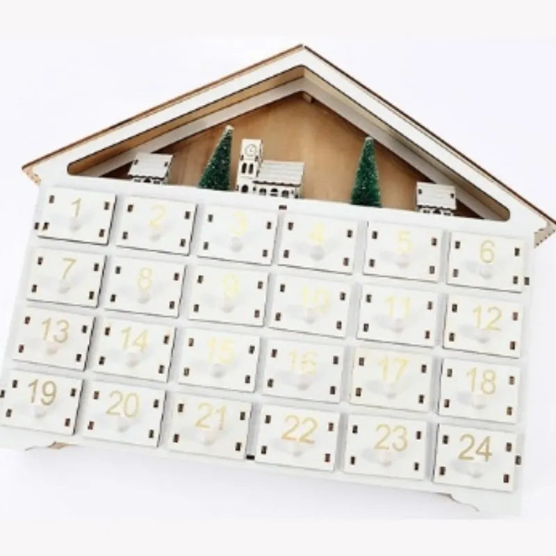 Obere Ansicht des Reindeer-Themed Adventskalender For Christmas mit detaillierten Mustern und Beleuchtung