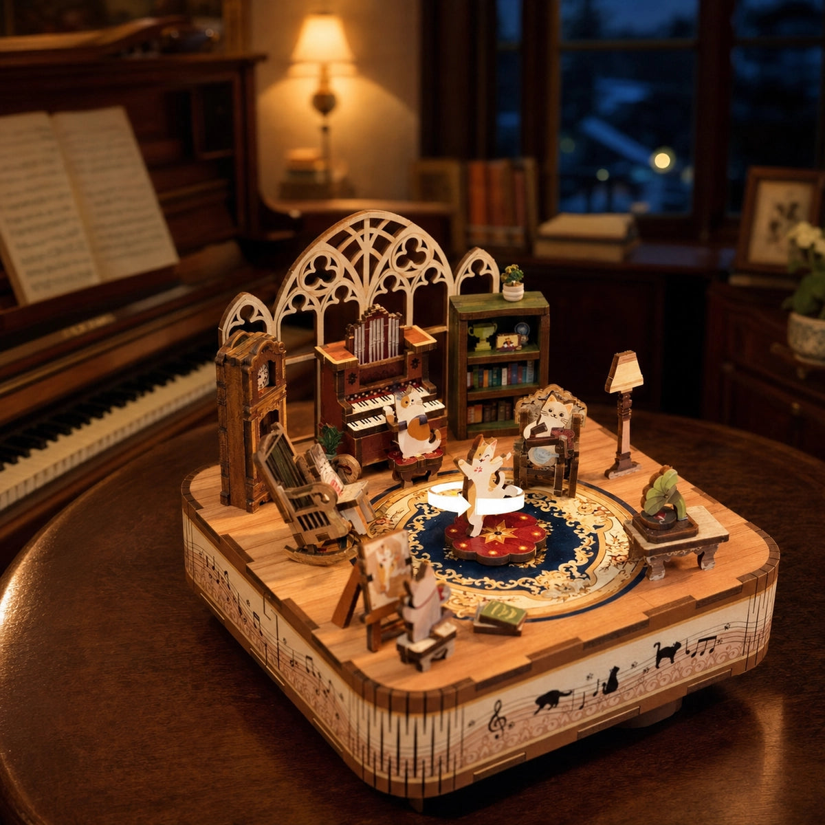 Boîte à musique Cat’s Family avec chats musiciens