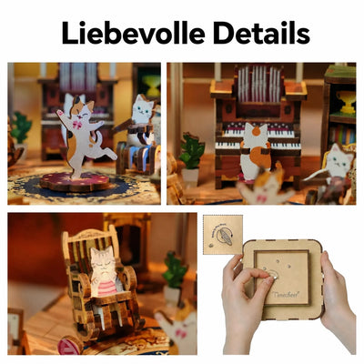 Détails de la danseuse, de l’orgue, du fauteuil et de la clé