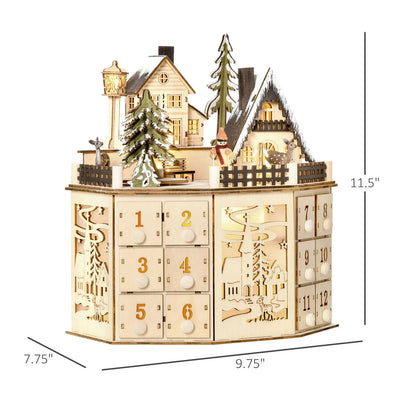 Weihnachtsdorf Adventskalender mit detaillierten Abmessungen