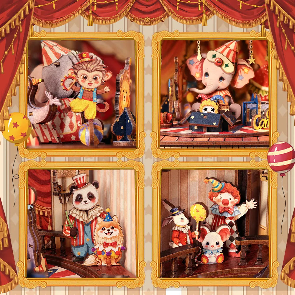 Detailansicht eines dekorativen Elements im Wooden Music Box - Animal Carnival mit feinen Details